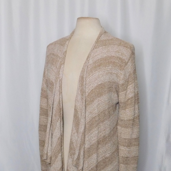 BAREFOOT DREAMS Bamboo Chic Lite Calypso Wrap Stripe Cardigan Sweater Large XL - Picture 6 of 12